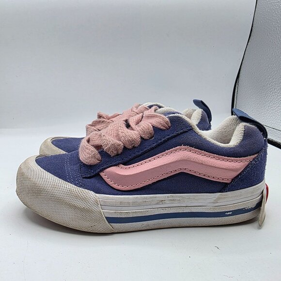 Vans Knu Skool Girls Size 10.5 Blue Pink Sneaker Shoes Casual Walking School - Picture 13 of 13